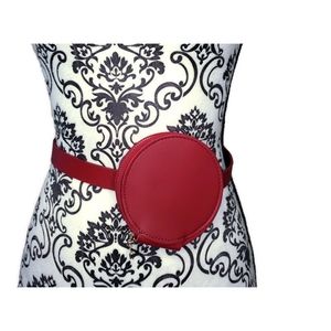 Red Faux Leather Hip Pack